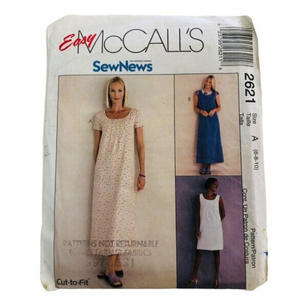 Vintage McCall's Sewing Pattern 2621 Women's Dress or Jumper Sz 6-10 Uncut